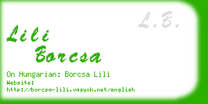 lili borcsa business card